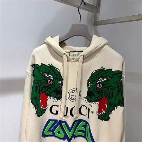 gucci panther hoodie|Gucci slides with tiger.